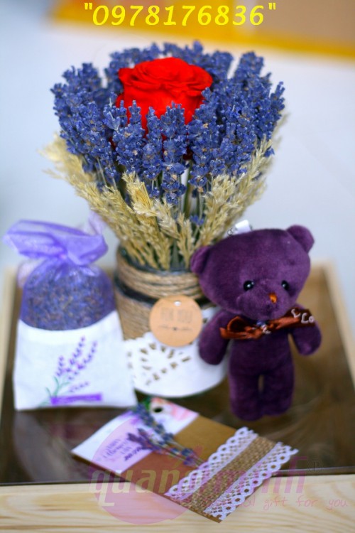 Hộp hoa lavender hoa hồng vĩnh cửu (ONLY LOVE)