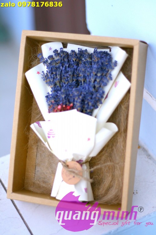 Hộp quà tặng hoa lavender khô Kraft PNVN 20/10